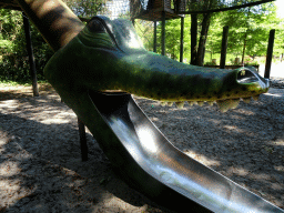 Slide with crocodile head at the playground near the entrance to Zoo Veldhoven