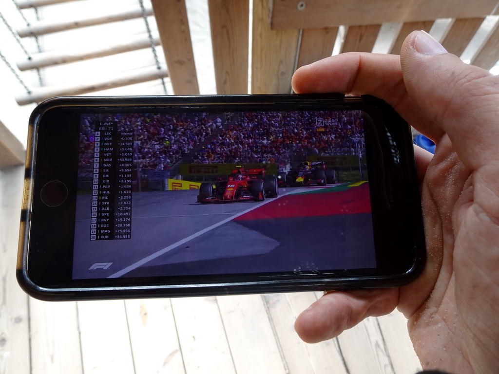 iPhone with the Formula 1 Grand Prix of Austria 2019, in the Bamboo Jungle hall at Zoo Veldhoven