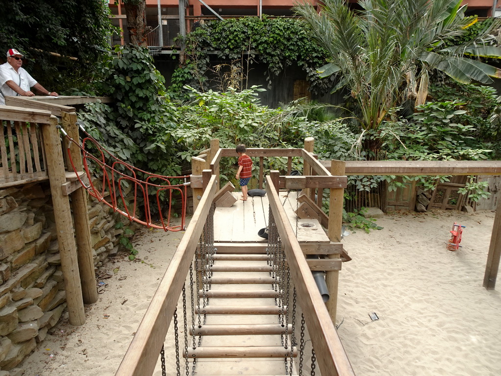 Max at the playground in the Bamboo Jungle hall at Zoo Veldhoven