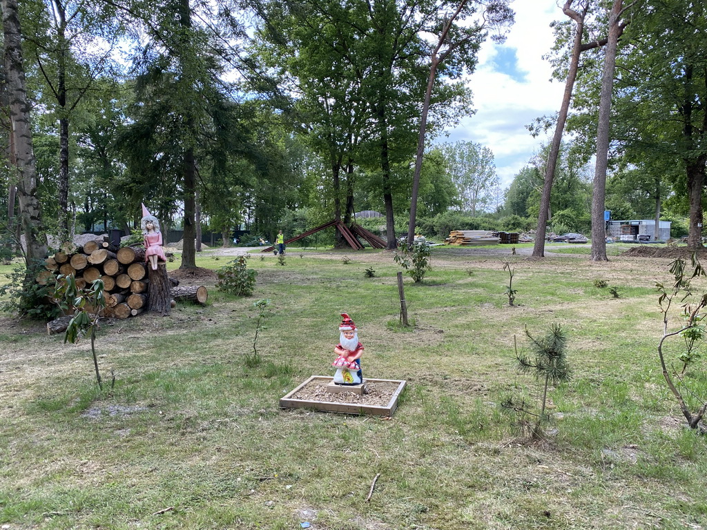 Fairy and Gnome statues at the Kabouterpad path at Zoo Veldhoven