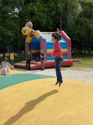 Max on the trampoline at the large playground at Zoo Veldhoven