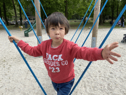 Max on a swing at the large playground at Zoo Veldhoven