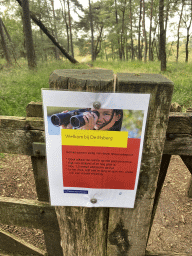 Sign about the COVID-19 rules on the path from the De Lange Juffer parking lot to the Elsberg hill