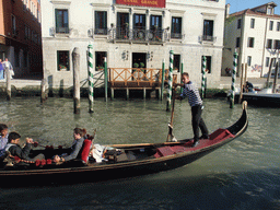 Gondola and the Hotel Canal Grande, viewed from the Canal Grande ferry