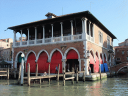 The Rialto Pescheria fish market, viewed from the Canal Grande ferry