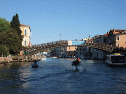 The Ponte dell`Accademia bridge, viewed from the Canal Grande ferry
