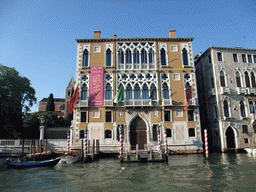 The Palazzo Cavalli-Franchetti palace and the Palazzi Barbaro palace, viewed from the Canal Grande ferry