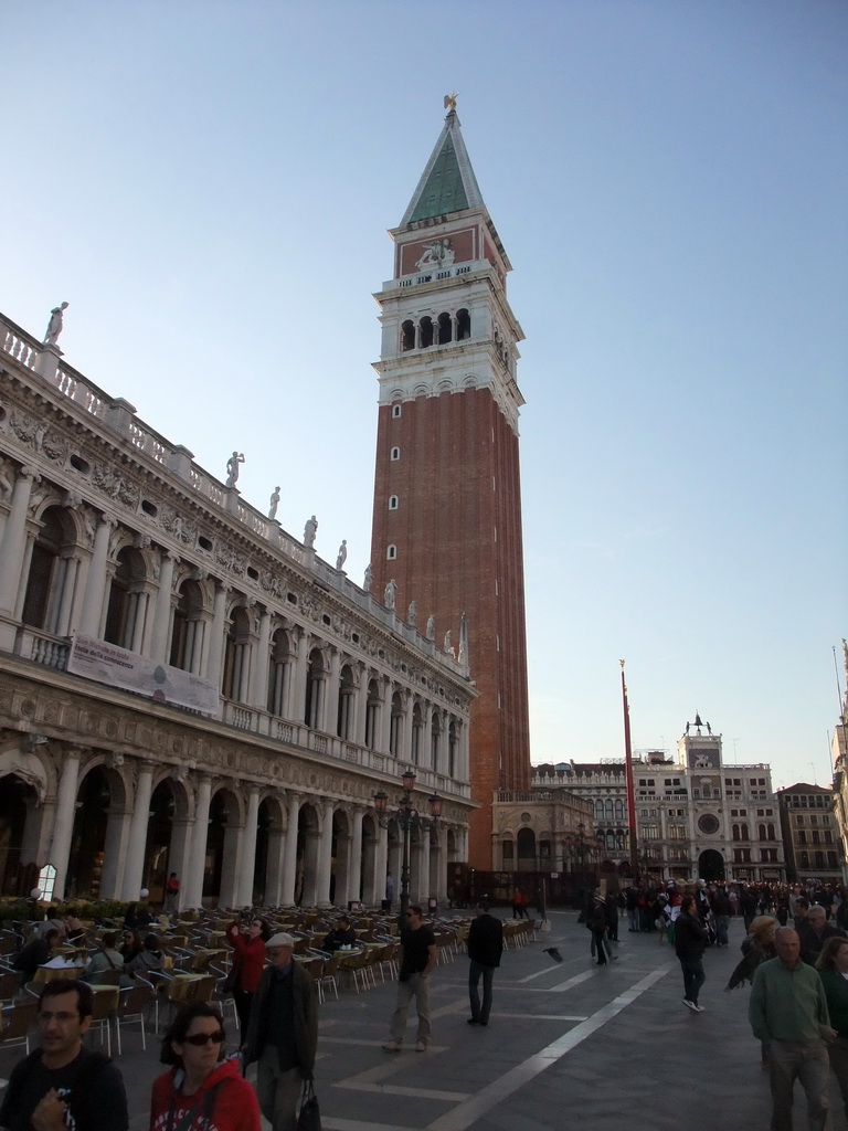 The Piazzetta San Marco square with the Biblioteca Marciana library, the Campanile tower of the Basilica di San Marco church and the Clock Tower