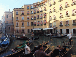 Gondolas in the Rio Orselo o del Coval canal, viewed from the Calle Salvadago street