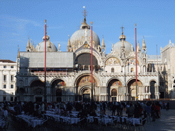 The Piazza San Marco square and the front of the Basilica di San Marco church