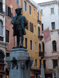 Statue of Carlo Goldoni at the Campiello San Bartolomeo square