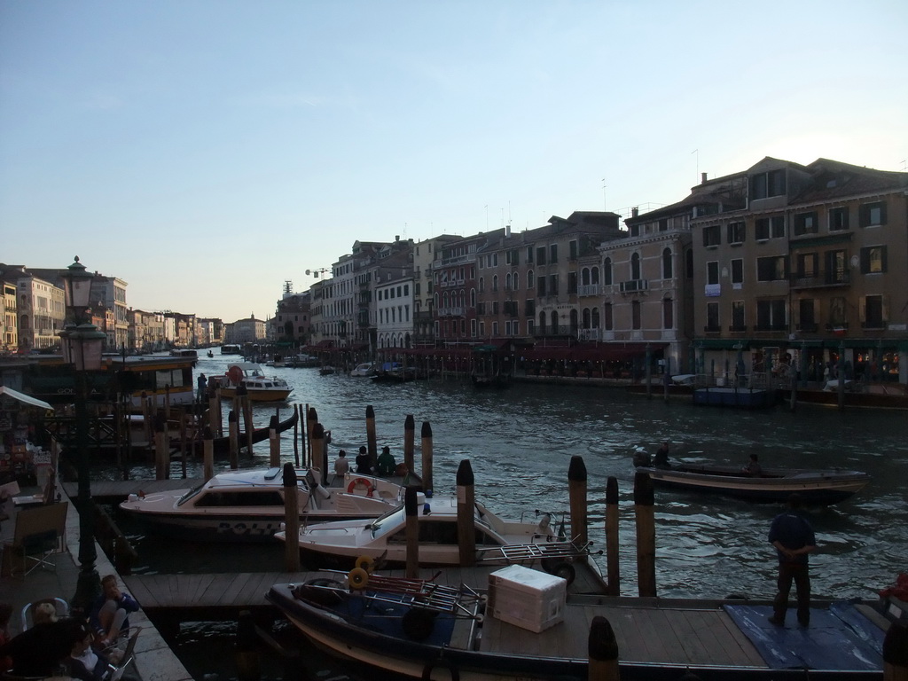 Boats in the Canal Grande, viewed from the south side of the Ponte di Rialto bridge