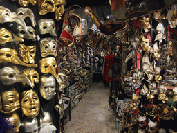 Shop with Venetian carnival masks in the city center