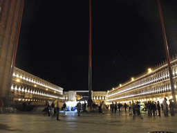 The Piazza San Marco square with the Procuratie Nuove building, the Napoleonic Wing of the Procuraties building and the Procuratie Vecchie building, by night