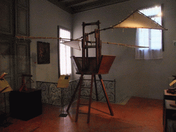 Flying machine at the `Il Genio di Leonardo da Vinci` exhibition in the Scuola Grande di San Rocco building