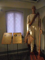 Water walking equipment, with explanation, at the `Il Genio di Leonardo da Vinci` exhibition in the Scuola Grande di San Rocco building