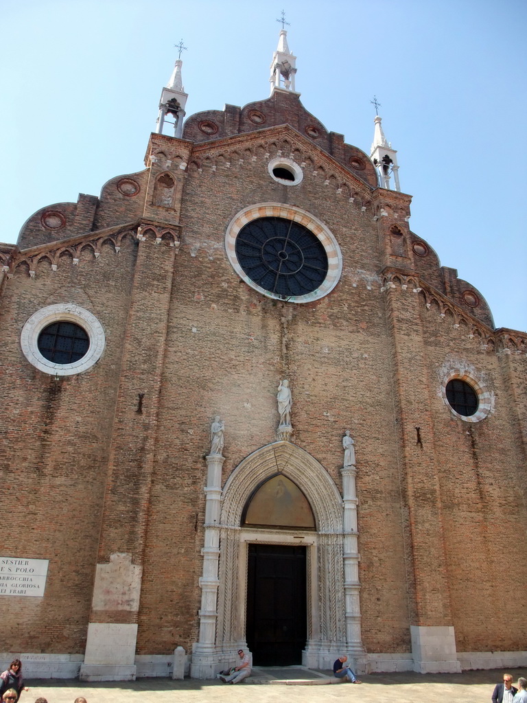 The northeast side of the Basilica di Santa Maria Gloriosa dei Frari church at the Campo dei Frari square
