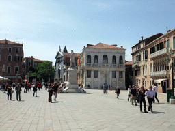 The Campo Santo Stefano square with the statue of Niccolò Tommaseo, the front of the Palazzo Loredan palace and the front of the San Vidal concert hall