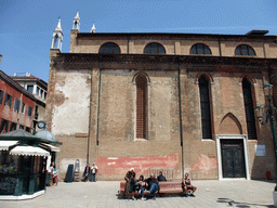 The Campo Santo Stefano square with the southwest side of the Chiesa di Santo Stefano church