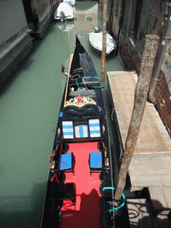 Gondola in the Rio del Santissimo canal, viewed from the Ponte San Maurizio bridge