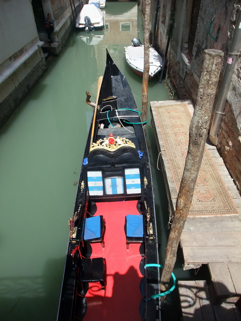 Gondola in the Rio del Santissimo canal, viewed from the Ponte San Maurizio bridge