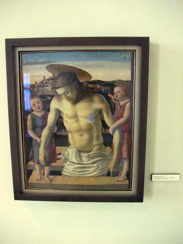 Painting `Cristo Morto Sorretto da Due Angeli` by Giovanni Bellini, at the Museo Correr museum at the Procuratie Nuove building