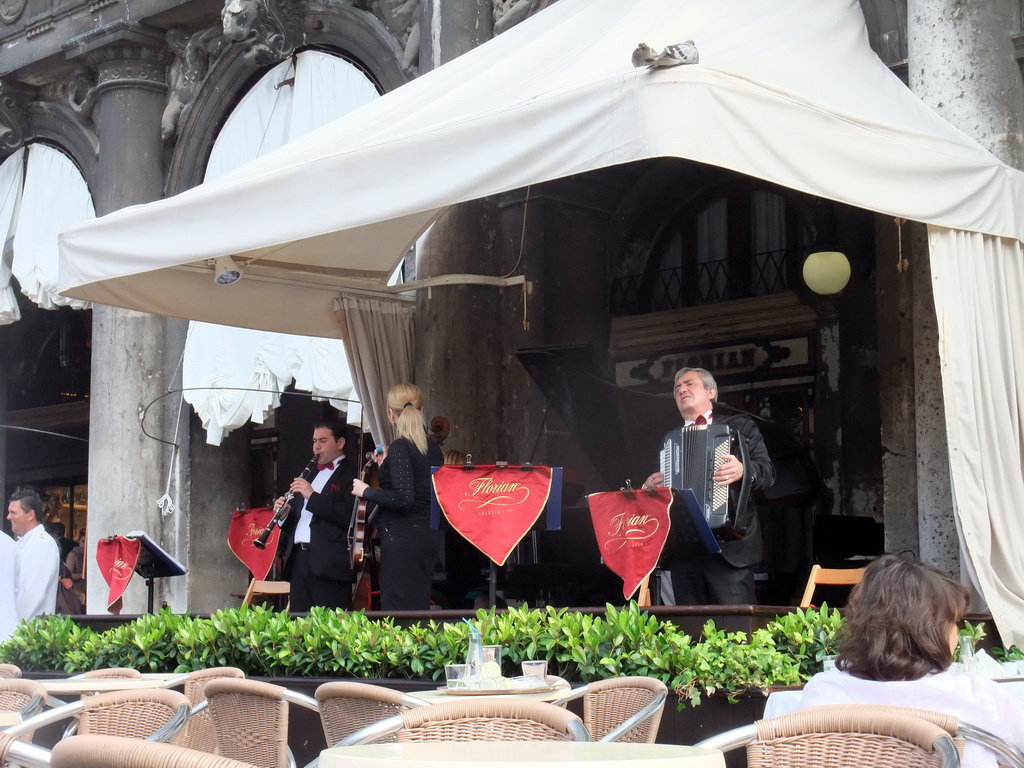 Musicians at the Caffè Florian restaurant at the Piazza San Marco square