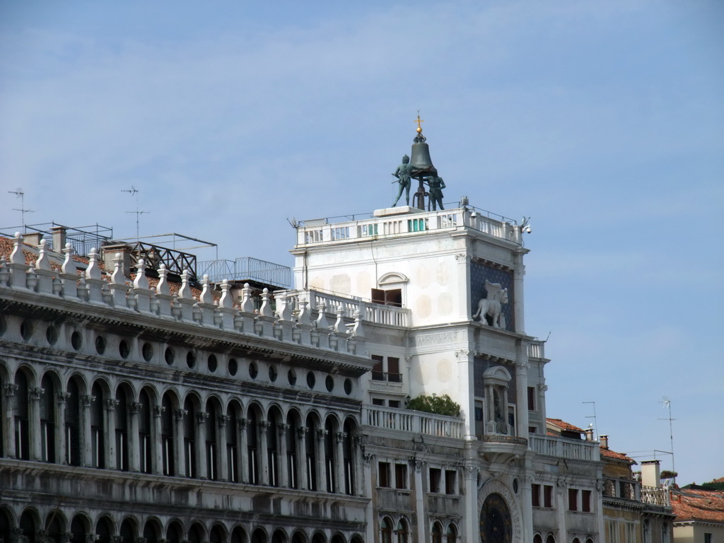 The Clock Tower and the facade of the Procuratie Vecchie building at the Piazza San Marco square