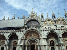 Facade of the Basilica di San Marco church at the Piazza San Marco square
