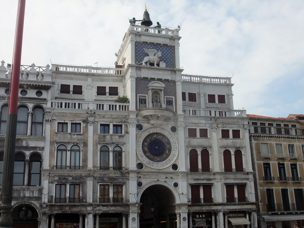 Facade of the Clock Tower at the Piazza San Marco square