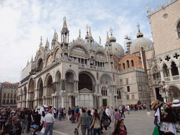 Southwest side of the Basilica di San Marco church at the Piazzetta San Marco square