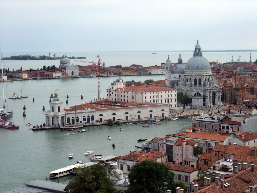 The Canal Grande, the Canal della Giudecca, the Santa Maria della Salute church and the Giudecca island, viewed from the Campanile Tower of the Basilica di San Marco church