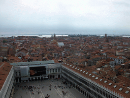 The Piazza San Marco square, the Procuratie Vecchie building, the Napoleonic Wing of the Procuraties building, the Procuratie Nuove building and the Teatro la Fenice theatre, viewed from the Campanile Tower of the Basilica di San Marco church