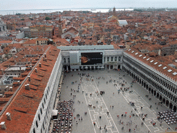 The Piazza San Marco square, the Procuratie Vecchie building, the Napoleonic Wing of the Procuraties building, the Procuratie Nuove building and the Teatro la Fenice theatre, viewed from the Campanile Tower of the Basilica di San Marco church