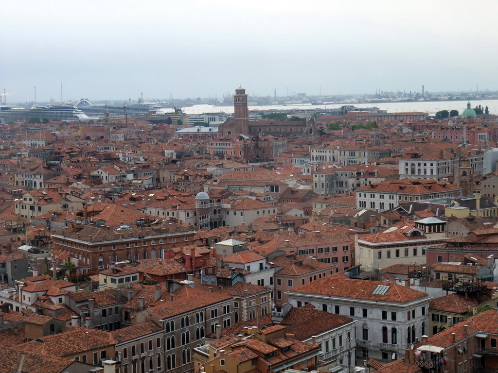 The Basilica di Santa Maria dei Frari church and surroundings, viewed from the Campanile Tower of the Basilica di San Marco church