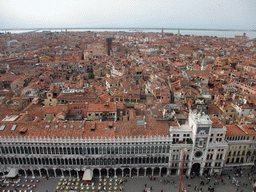 The Piazza San Marco square with the Procuratie Vecchie building and the Clock Tower, and surroundings, viewed from the Campanile Tower of the Basilica di San Marco church