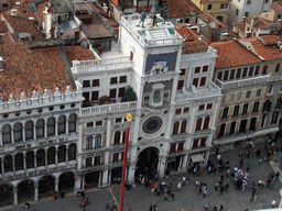 The Clock Tower at the Piazza San Marco square, viewed from the Campanile Tower of the Basilica di San Marco church