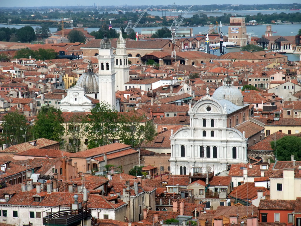 The Chiesa di San Zaccaria church, the Chiesa di San Giorgio dei Greci church and the Chiesa di Sant`Antonin church and surroundings, viewed from the Campanile Tower of the Basilica di San Marco church