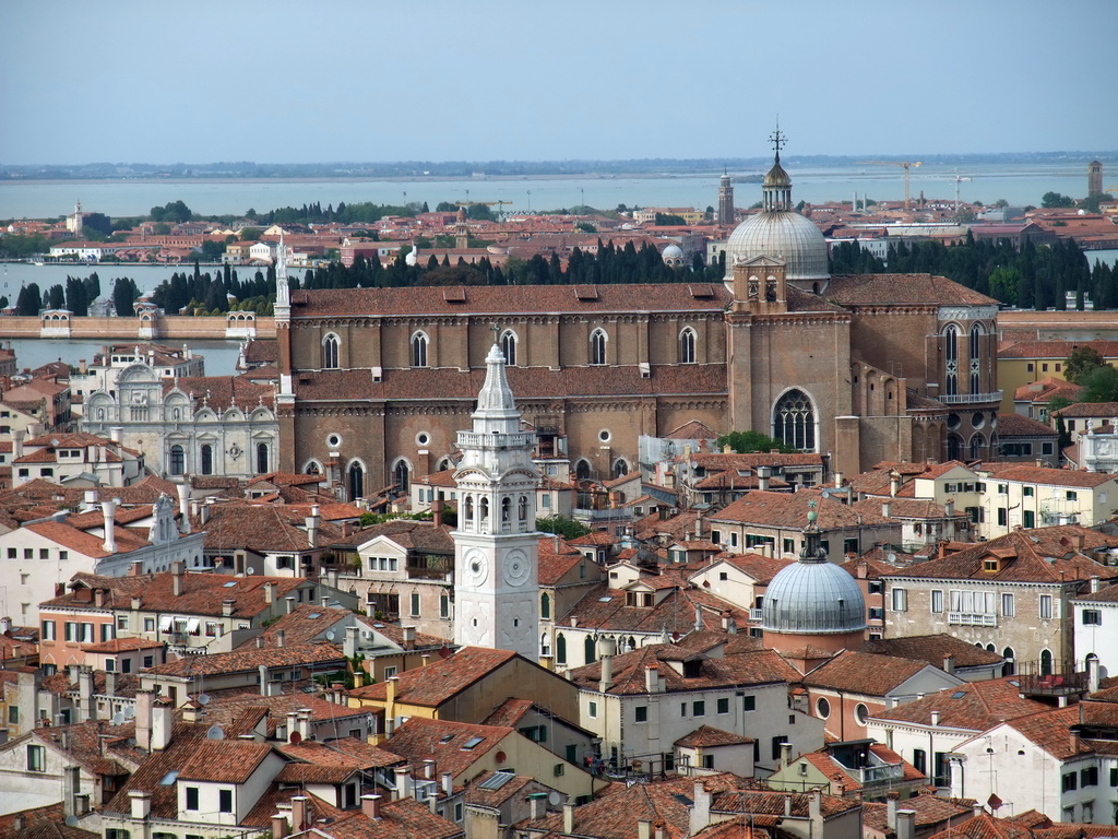 The Basilica dei Santi Giovanni e Paolo church, the Chiesa di Santa Maria Formosa church, the San Michele island and the Murano islands, viewed from the Campanile Tower of the Basilica di San Marco church