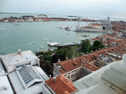 The Canal Grande, the Canal della Giudecca, the Santa Maria della Salute church, the Bacino di San Marco basin and the Giudecca island, viewed from the Campanile Tower of the Basilica di San Marco church