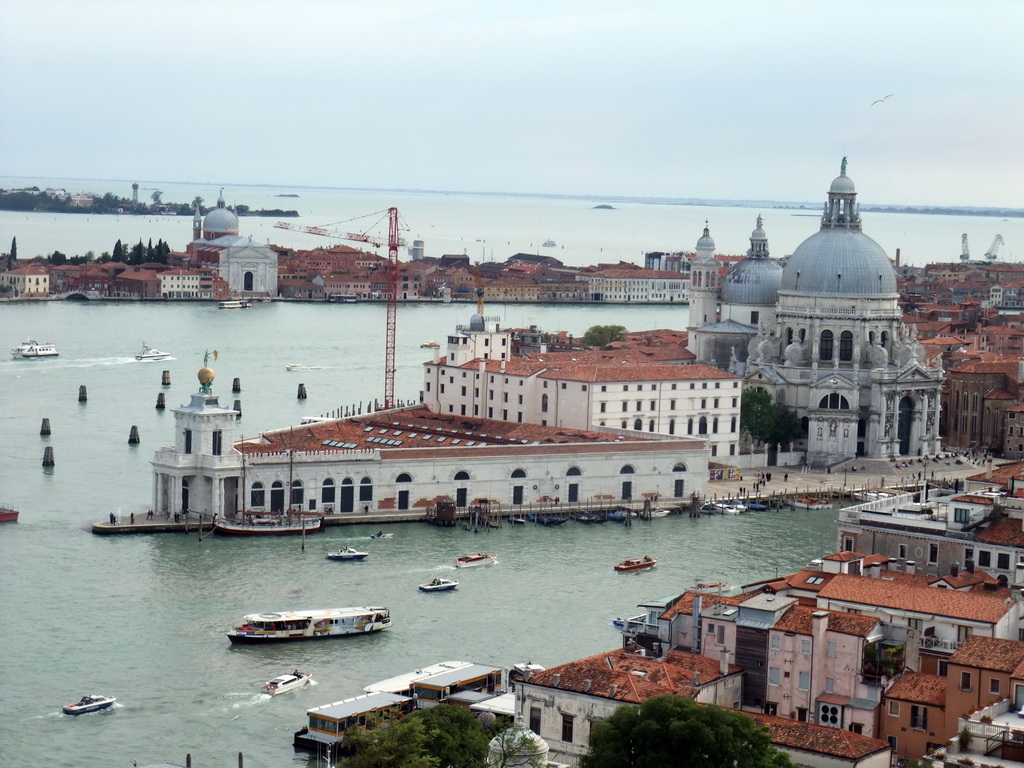 The Canal Grande, the Canal della Giudecca, the Santa Maria della Salute church and the Giudecca island, viewed from the Campanile Tower of the Basilica di San Marco church