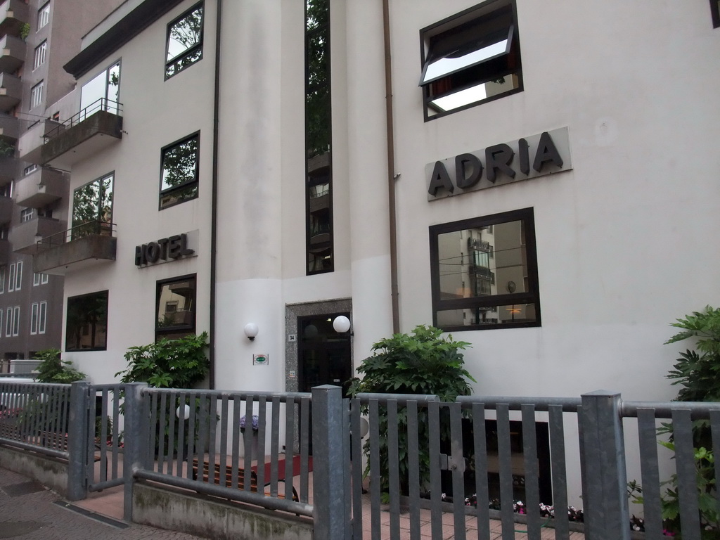 Front of Hotel Adria at the Via Cappuccina street in Mestre