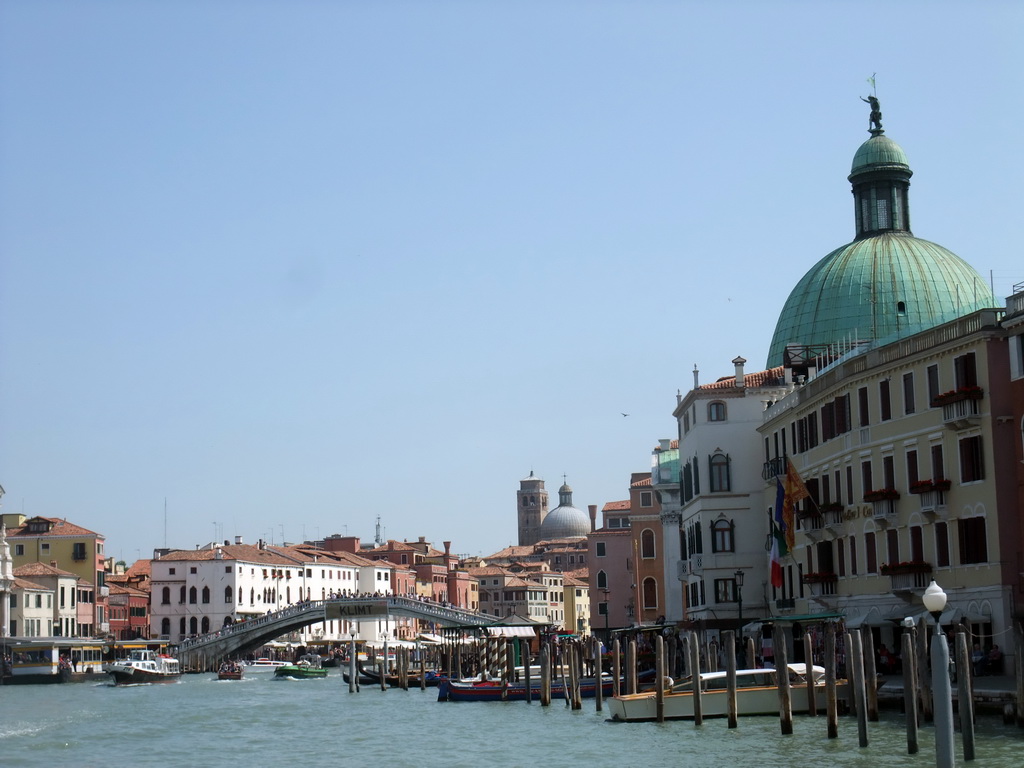 The Ponte degli Scalzi bridge over the Canal Grande and the Chiesa di San Simeon Piccolo church