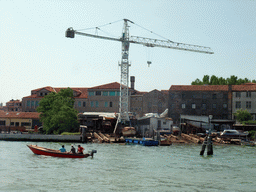 Dock at the north side of the Cannaregio district, viewed from the ferry to Murano