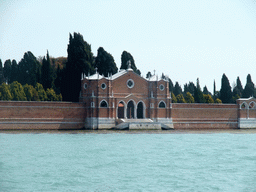 The southwest gate of the Isola di San Michele island, viewed from the ferry to Murano