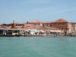 Ferry dock at the Piazzale de la Colonna at the Murano islands, viewed from the ferry to Murano