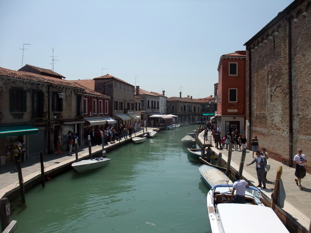 South side of the Rio dei Vetrai river at the Murano islands, viewed from the Ponte San Pietro Martire bridge