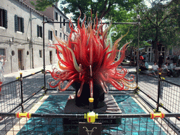 Glass piece of art at the Calle Bressagio street at the Murano islands