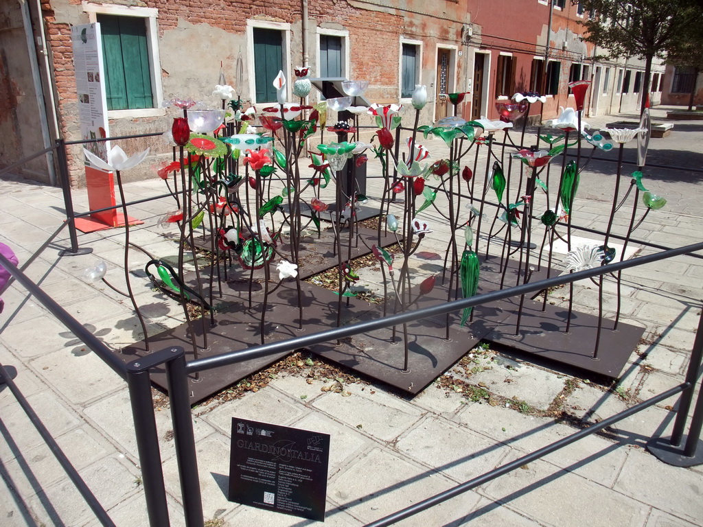 Glass piece of art at the Calle Briati street at the Murano islands