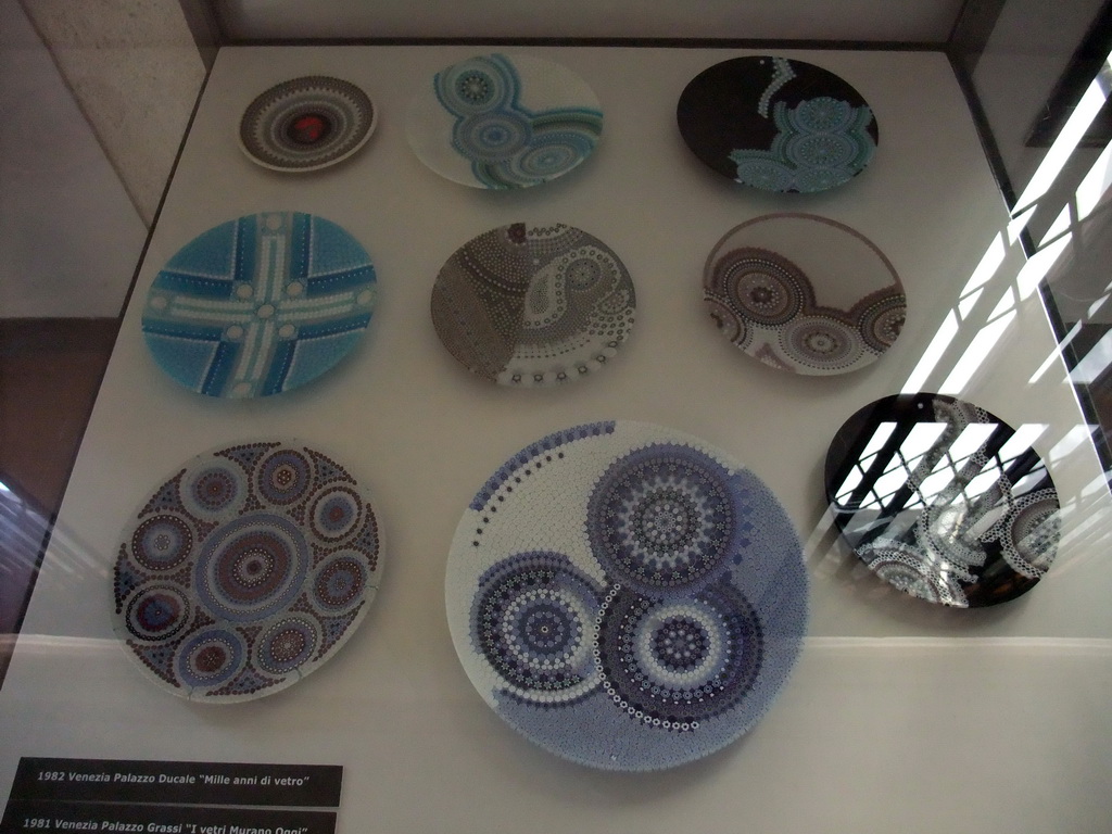 Glass plates at the Museo del Vetro museum at the Murano islands